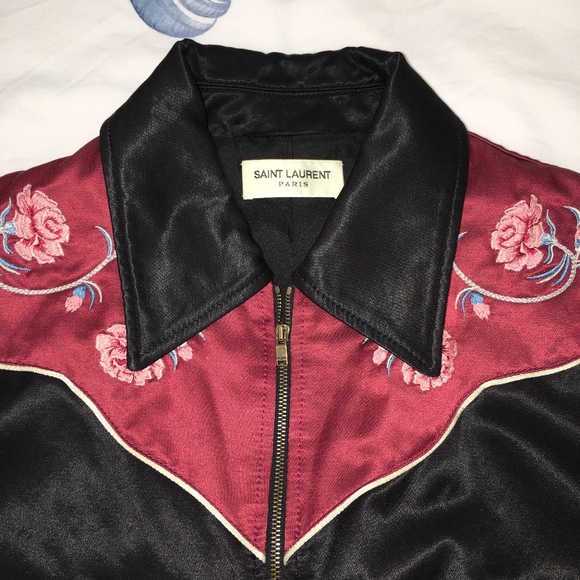 SAINT LAURENT Paris Silk Jacket Western/Floral - Picture 3 of 3